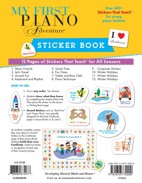 My First Piano Adventure Sticker Book